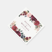 ブルゴーニュの水の色フローラ素朴なボホ結婚の スタンダードカクテルナプキン (角)