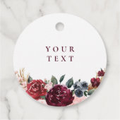 ブルゴーニュの水の色フローラ素朴なボホ結婚の フェイバータグ (裏面)