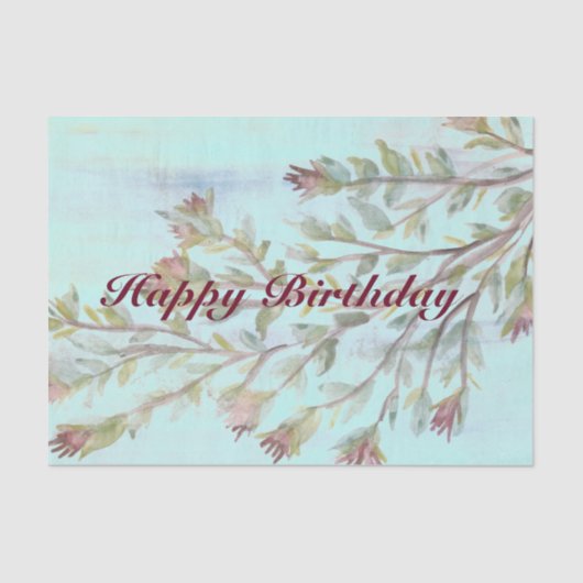 ブルゴーニュの水彩フローラティッシュペーパー 薄葉紙 (正面)