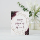 ブルゴーニュの水彩私のメイド・オブ・オーナー（花嫁付き添い人） 招待状 (スタンド正面)