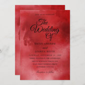 ブルゴーニュの水彩結婚式招待状 招待状 (正面/裏面)