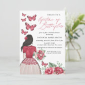 ブルゴーニュの生涯の蝶ブライダルシャワー 招待状 (スタンド正面)