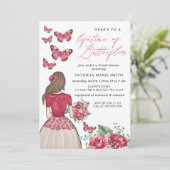 ブルゴーニュの生涯の蝶ブライダルシャワー 招待状 (スタンド正面)