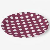 ブルゴーニュの白水玉模様 ペーパープレート (アングル)