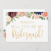 ブルゴーニュの秋をテーマにしたメイドが私の花嫁になる 招待状 (正面/裏面)