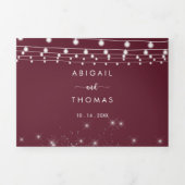 ブルゴーニュの糸が三重の結婚光を放つ 三つ折り招待状 (カバー)