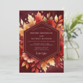 ブルゴーニュの紅葉 ウェディング 招待状 (スタンド正面)