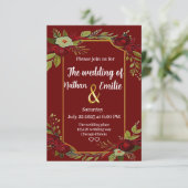 ブルゴーニュの素朴結婚な花 招待状 (スタンド正面)