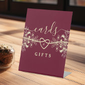 ブルゴーニュの結婚式のカードとギフト 台座サイン