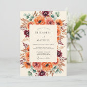 ブルゴーニュの絵画的な秋の花嫁衣裳 招待状 (スタンド正面)