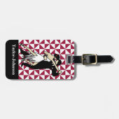 ブルゴーニュの背景にタンゴダンサー ラゲッジタグ (正面横)