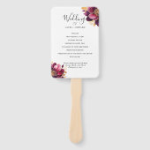 ブルゴーニュの至福エレガント:フローラつる植物パターン勝利 ハンドファン (正面)