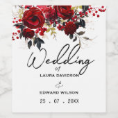 ブルゴーニュの至福エレガント:フローラつる植物パターン勝利 ワインラベル (シングルラベル)