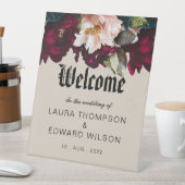 ブルゴーニュの至福エレガント:フローラつる植物パターン勝利 台座サイン (インサイチュ)