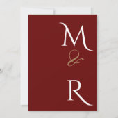 ブルゴーニュの至福エレガント:フローラつる植物パターン勝利 招待状 (裏面)