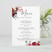 ブルゴーニュの至福エレガント:フローラつる植物パターン勝利 招待状 (スタンド正面)