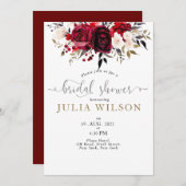 ブルゴーニュの至福エレガント:フローラつる植物パターン勝利 招待状 (正面/裏面)