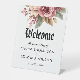 ブルゴーニュの至福: エレガントなフローラル・ツインパターン ワインレッド 台座サイン