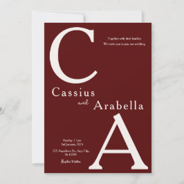 ブルゴーニュの至福：バージョン1結婚式招待状 招待状