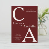 ブルゴーニュの至福：バージョン1結婚式招待状 招待状 (スタンド正面)