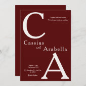 ブルゴーニュの至福：バージョン1結婚式招待状 招待状 (正面/裏面)