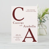 ブルゴーニュの至福：バージョン2結婚式招待状 招待状 (スタンド正面)