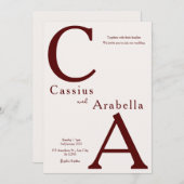 ブルゴーニュの至福：バージョン2結婚式招待状 招待状 (正面/裏面)