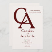 ブルゴーニュの至福:バージョン3結婚式招待状 招待状 (正面/裏面)