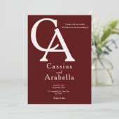 ブルゴーニュの至福：バージョン4結婚式招待状 招待状 (スタンド正面)