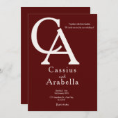 ブルゴーニュの至福：バージョン4結婚式招待状 招待状 (正面/裏面)