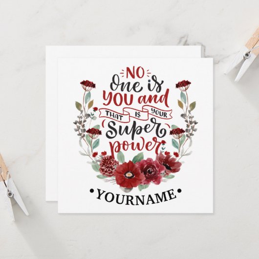 ブルゴーニュの花お前は誰でもないし、それがあなたの力だ 招待状 (正面/裏面インサイチュ)