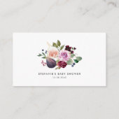 ブルゴーニュの花とイチジク赤ちゃんシャワー登録 エンクロージャーカード (裏面)