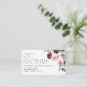 ブルゴーニュの花とイチジク赤ちゃんシャワー登録 エンクロージャーカード (スタンド正面)