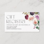 ブルゴーニュの花とイチジク赤ちゃんシャワー登録 エンクロージャーカード (正面)