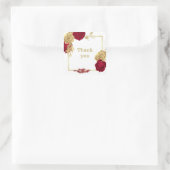 ブルゴーニュの花と葉金ゴールドホワイト感謝していユー スクエアシール (バッグ)