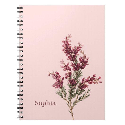 ブルゴーニュの花のオーダーメイド ノートブック (正面)