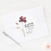 ブルゴーニュの花の愛は聖書の愛を失わ結婚ない ラウンドシール (封筒)