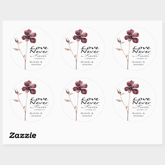 ブルゴーニュの花の愛は聖書の愛を失わ結婚ない ラウンドシール (シート)