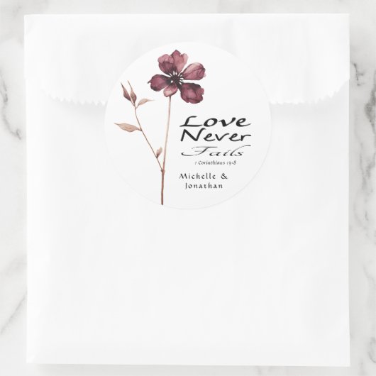 ブルゴーニュの花の愛は聖書の愛を失わ結婚ない ラウンドシール (バッグ)