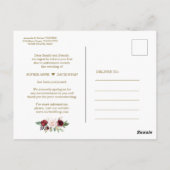 ブルゴーニュの花の日付を変更す結婚る ポストカード (裏面)