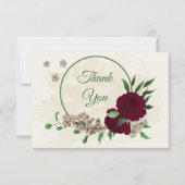 ブルゴーニュの花の植物性結婚の花 サンキューカード (正面)