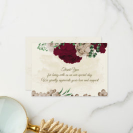 ブルゴーニュの花の植物性結婚の花 サンキューカード