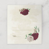 ブルゴーニュの花の植物性結婚の花 プレイスカード (外部開封)