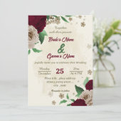 ブルゴーニュの花の植物性結婚の花 招待状 (スタンド正面)