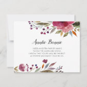 ブルゴーニュの花は私のゴッドマザーの提案になる 招待状 (正面)