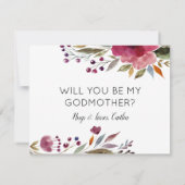 ブルゴーニュの花は私のゴッドマザーの提案になる 招待状 (裏面)