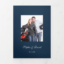 ブルゴーニュの花ネイビーブルー結婚フォト