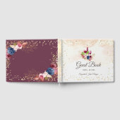 ブルゴーニュの花ワインテイスティングウォーター結婚カラー ゲストブック (全面)