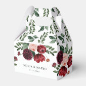 ブルゴーニュの花冬の結婚式のお願いボックス フェイバーボックス (正面サイド)