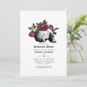 ブルゴーニュの花柄ゴシックリハーサルディナー招待状 招待状 (スタンド正面)